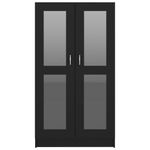 Casa si Gradina - Mobilier - Biblioteci si rafturi - Biblioteci - Dulap cu vitrina, negru, 82,5 x 30,5 x 150 cm, PAL - Infinity.ro