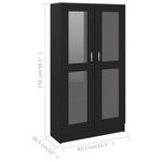 Casa si Gradina - Mobilier - Biblioteci si rafturi - Biblioteci - Dulap cu vitrina, negru, 82,5 x 30,5 x 150 cm, PAL - Infinity.ro