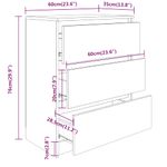 Casa si Gradina - Mobilier - Comode si corpuri - Comode - Servanta, sonoma gri, 60x35x76 cm, lemn prelucrat - Infinity.ro