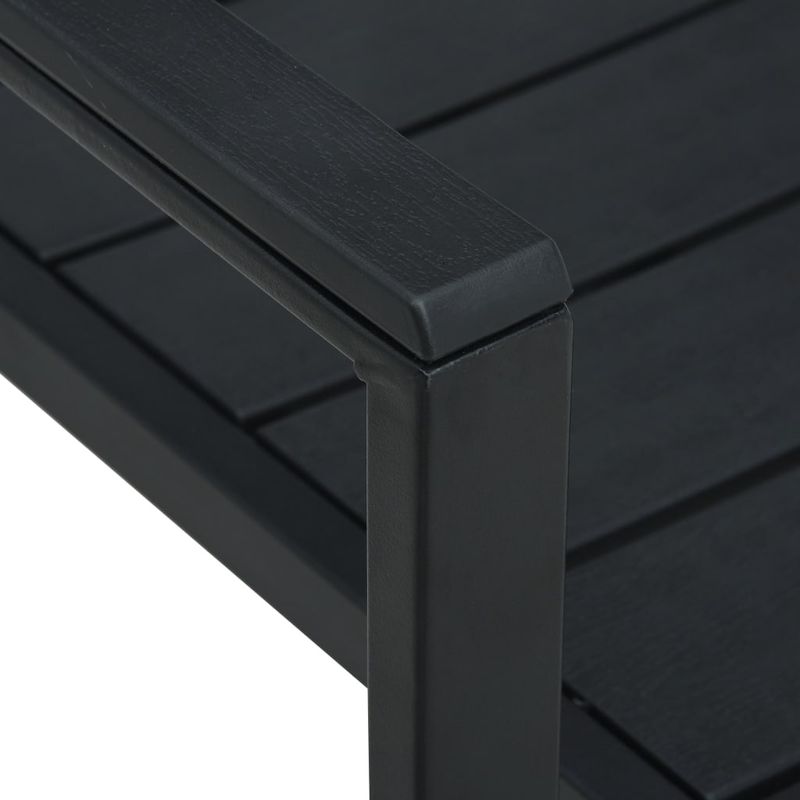 Casa si Gradina - Gradina si terasa - Mobilier exterior - Scaune si sezlonguri gradina - Scaune de gradina, 4 buc., negru, HDPE, aspect lemn - Infinity.ro