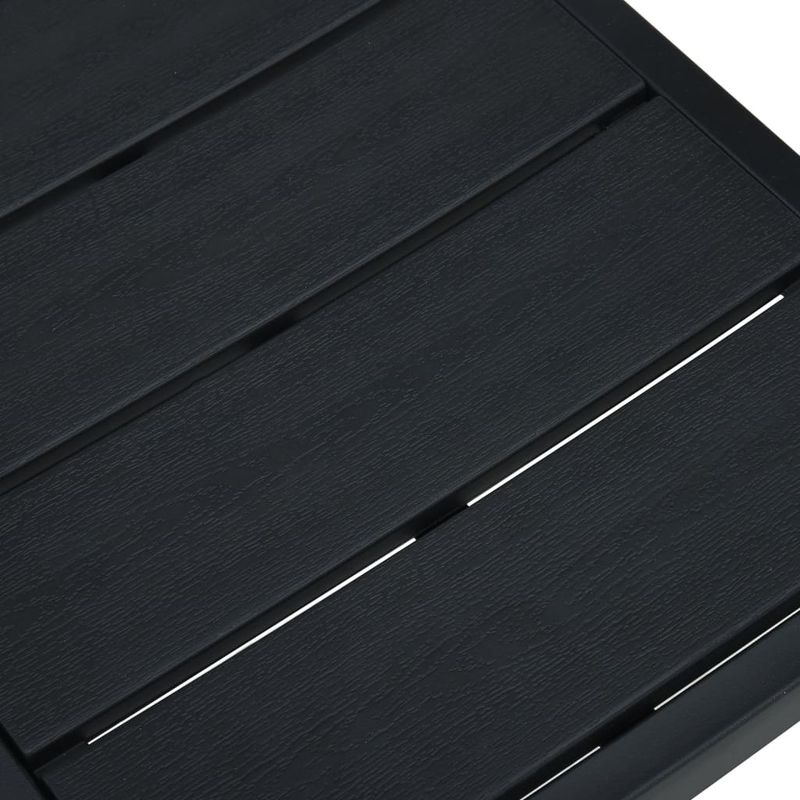 Casa si Gradina - Gradina si terasa - Mobilier exterior - Scaune si sezlonguri gradina - Scaune de gradina, 4 buc., negru, HDPE, aspect lemn - Infinity.ro