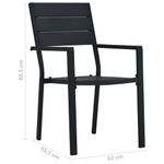 Casa si Gradina - Gradina si terasa - Mobilier exterior - Scaune si sezlonguri gradina - Scaune de gradina, 4 buc., negru, HDPE, aspect lemn - Infinity.ro