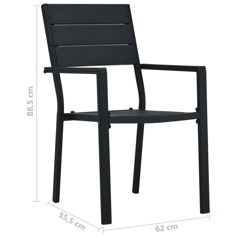 Casa si Gradina - Gradina si terasa - Mobilier exterior - Scaune si sezlonguri gradina - Scaune de gradina, 4 buc., negru, HDPE, aspect lemn - Infinity.ro