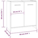 Casa si Gradina - Mobilier - Seturi de mobilier - Seturi baie - Dulap de baie, gri sonoma, 60x33x60 cm, lemn prelucrat - Infinity.ro