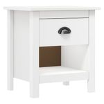 Casa si Gradina - Mobilier - Comode si corpuri - Noptiere - Noptiere Hill, 2 buc., 46x35x49,5 cm, lemn masiv de pin, alb - Infinity.ro