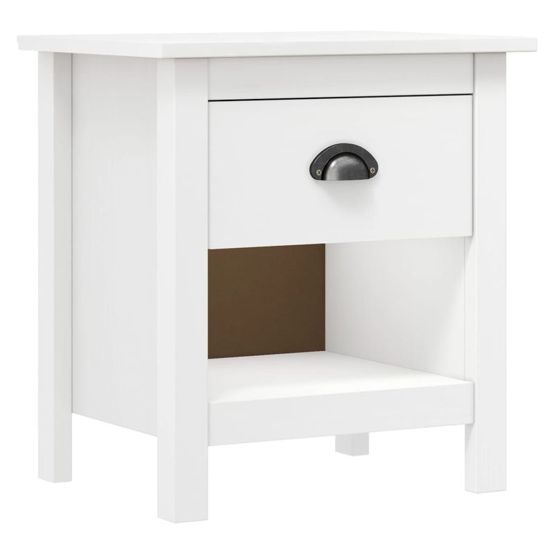 Casa si Gradina - Mobilier - Comode si corpuri - Noptiere - Noptiere Hill, 2 buc., 46x35x49,5 cm, lemn masiv de pin, alb - Infinity.ro