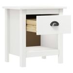 Casa si Gradina - Mobilier - Comode si corpuri - Noptiere - Noptiere Hill, 2 buc., 46x35x49,5 cm, lemn masiv de pin, alb - Infinity.ro