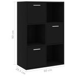 Casa si Gradina - Mobilier - Biblioteci si rafturi - Biblioteci - Dulap de depozitare, negru, 60 x 29,5 x 90 cm, PAL - Infinity.ro