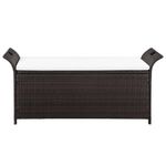 Casa si Gradina - Gradina si terasa - Mobilier exterior - Bancute de gradina - Banca de depozitare cu perna, maro, 138 cm, poliratan - Infinity.ro