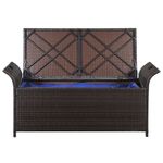 Casa si Gradina - Gradina si terasa - Mobilier exterior - Bancute de gradina - Banca de depozitare cu perna, maro, 138 cm, poliratan - Infinity.ro