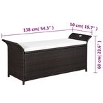 Casa si Gradina - Gradina si terasa - Mobilier exterior - Bancute de gradina - Banca de depozitare cu perna, maro, 138 cm, poliratan - Infinity.ro