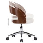 Casa si Gradina/Mobilier/Scaune si fotolii/Scaune - Scaun de birou pivotant, alb, lemn curbat si piele ecologica - Infinity.ro