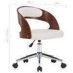 Casa si Gradina/Mobilier/Scaune si fotolii/Scaune - Scaun de birou pivotant, alb, lemn curbat si piele ecologica - Infinity.ro