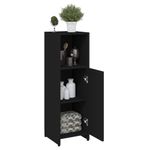 Casa si Gradina - Mobilier - Seturi de mobilier - Seturi baie - Dulap de baie, negru, 30 x 30 x 95 cm, PAL - Infinity.ro