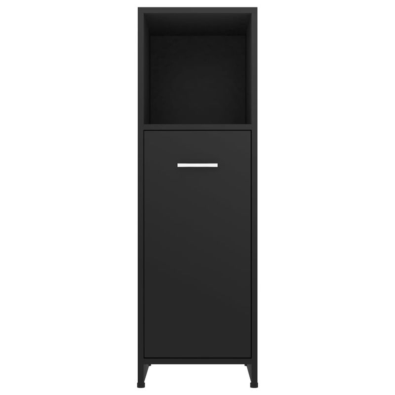 Casa si Gradina - Mobilier - Seturi de mobilier - Seturi baie - Dulap de baie, negru, 30 x 30 x 95 cm, PAL - Infinity.ro