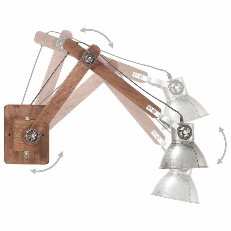 Casa si Gradina - Corpuri si surse de iluminat - Veioze si lampi - Lampadare - Lampa de perete, stil industrial, argintiu, rotund, E27 - Infinity.ro