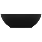 Casa si Gradina - Sanitare - Lavoar baie si accesorii - Lavoare si piedestale - Chiuveta de lux, negru mat, 40 x 33 cm, ceramica, forma ovala - Infinity.ro
