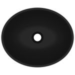 Casa si Gradina - Sanitare - Lavoar baie si accesorii - Lavoare si piedestale - Chiuveta de lux, negru mat, 40 x 33 cm, ceramica, forma ovala - Infinity.ro