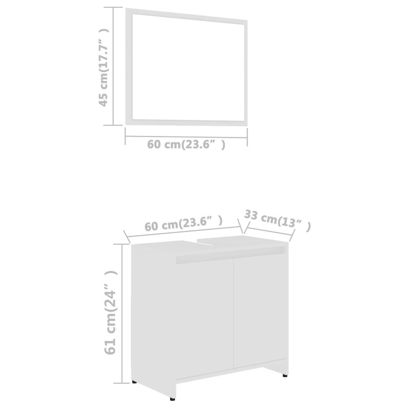 Casa si Gradina - Mobilier - Seturi de mobilier - Seturi baie - Set mobilier de baie, alb, PAL - Infinity.ro