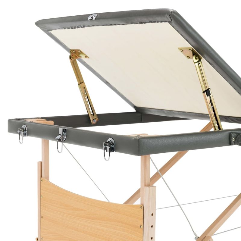 Ingrijire personala si Cosmetice - Sanatate si wellness - Articole wellness - Fotolii de masaj - Masa masaj pliabila, cadru din lemn, antracit, 186 x 68 cm - Infinity.ro