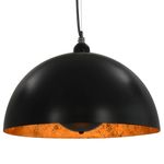 Casa si Gradina - Corpuri si surse de iluminat - Veioze si lampi - Lampi de veghe - Lustre, 2 buc., negru si auriu, semisferic, 40 cm, E27 - Infinity.ro