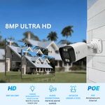 Casa si Gradina - Electrice - Smart Home - Camere de supraveghere - Sistem supraveghere video cu 4 camere Ultra HD 4K, DVR 4 canale, transmisie live - PK-8HB718 - Infinity.ro