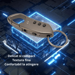 Laptop, Telefoane si Tablete - Wearables si gadgeturi - Gadgeturi - Dispozitive spionaj - Mini reportofon cu microfon ascuns tip breloc, activare vocala, MP3 Player, 16GB, gri - SK005 - Infinity.ro