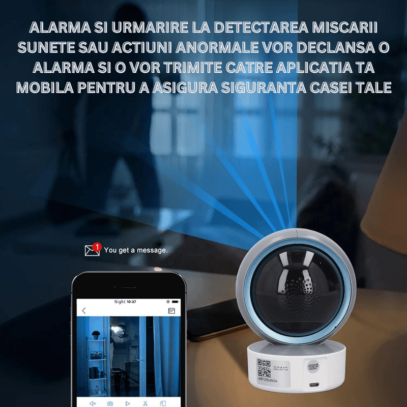 Laptop, Telefoane si Tablete - Wearables si gadgeturi - Gadgeturi - Dispozitive spionaj - Camera video de supraveghere bebelusi/copii WiFi, HD, night vision, unghi 355°, senzor de miscare - Infinity.ro