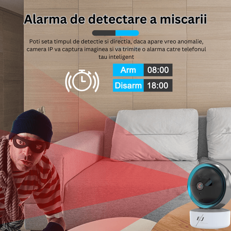 Laptop, Telefoane si Tablete - Wearables si gadgeturi - Gadgeturi - Dispozitive spionaj - Camera video de supraveghere bebelusi/copii WiFi, HD, night vision, unghi 355°, senzor de miscare - Infinity.ro