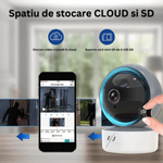 Laptop, Telefoane si Tablete - Wearables si gadgeturi - Gadgeturi - Dispozitive spionaj - Camera video de supraveghere bebelusi/copii WiFi, HD, night vision, unghi 355°, senzor de miscare - Infinity.ro