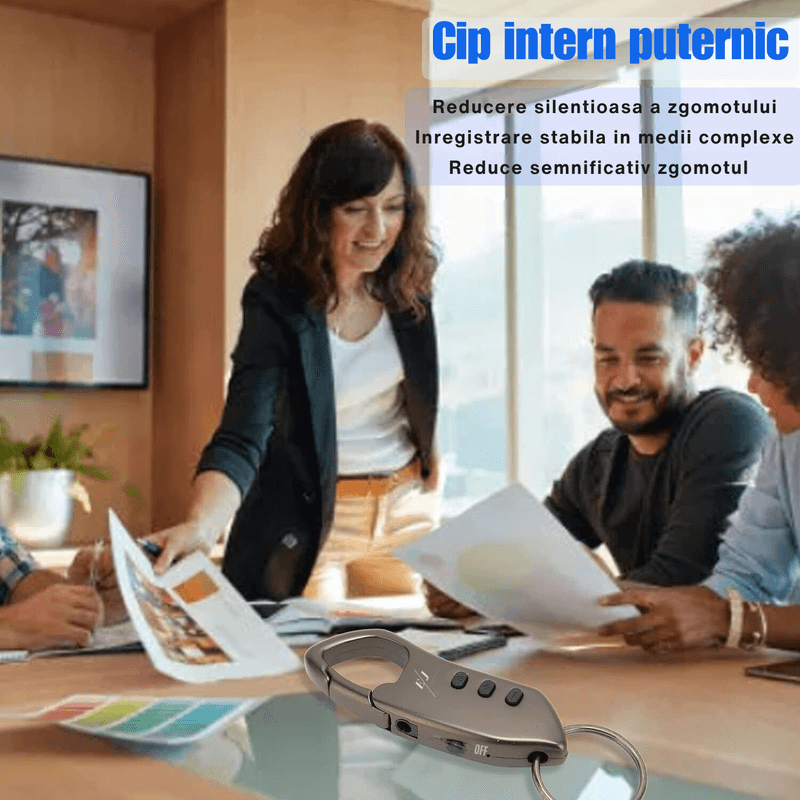 Laptop, Telefoane si Tablete - Wearables si gadgeturi - Gadgeturi - Dispozitive spionaj - Mini reportofon cu microfon ascuns tip breloc, activare vocala, MP3 Player, 16GB, gri - SK005 - Infinity.ro