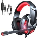 PC, gaming si accesorii - Gaming - Accesorii gaming - Controlere, Volane si Casti gaming - Casti gaming J30, Axeloni ®, negre cu leduri rosii, sunet stereo, pentru PC, Laptop, Mac, PS4, PS5, Xbox One - Infinity.ro