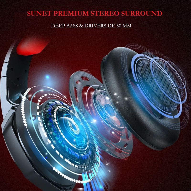 PC, gaming si accesorii - Gaming - Accesorii gaming - Controlere, Volane si Casti gaming - Casti gaming J30, Axeloni ®, negre cu leduri rosii, sunet stereo, pentru PC, Laptop, Mac, PS4, PS5, Xbox One - Infinity.ro