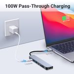 PC, gaming si accesorii - Retelistica - Hub-uri - Hub USB Type-C 7 in 1 Axeloni®, 1 x USB 3.0, 1 x USB 2.0, 1 x USB Type-C, HDMI 4K30Hz, TD si SD Card, PD 100W, Gri - Infinity.ro