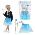 Jucarii, Copii si Bebe - Jucarii si jocuri - Jucarii de rol - Masti si costume copii - Costum Ice Princess cu Fustita, Diadema si Bagheta magica. Toi-Toys TT12456 - Infinity.ro