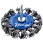Casa si Gradina - Constructii - Scule electrice si accesorii - Accesorii polizare si slefuire - Perie sarma otel, circulara, cu toroane, cu tija, 75 mm, Richmann - Infinity.ro
