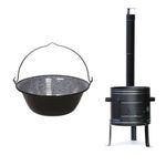 Casa si Gradina - Termice - Sobe, Seminee si accesorii - Sobe - Soba, cu ceaun emailat 30 l, burlan, cot, 50 x 67 cm, Perfect Home - Infinity.ro