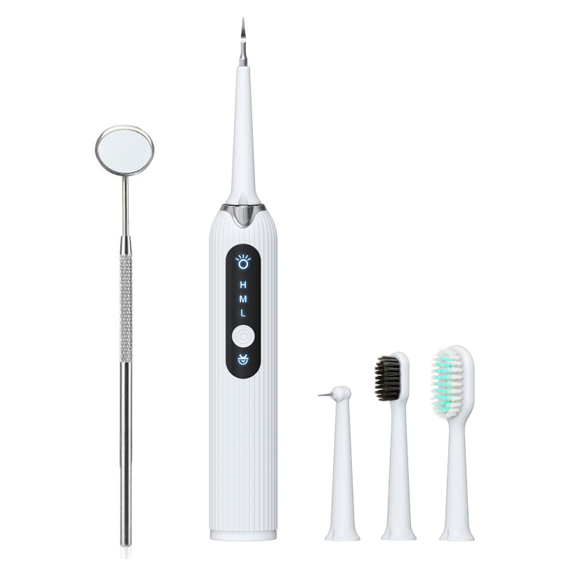 Ingrijire personala si Cosmetice - Igiena dentara - Periute de dinti electrice - Periuta electrica Axeloni®, set curatare dentara, aparat pentru detartraj profesional, indeparteaza petele, Portabil,Alb - Infinity.ro
