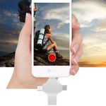 PC, gaming si accesorii - Periferice PC - Memorii USB - Stick USB-C, Axeloni ®, conexiune 4 in 1 Lightning, MicroUSB, Type-C si USB, compatibil cu iOS si Android, 64GB, Gri - Infinity.ro