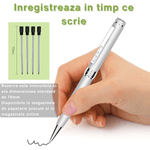 Laptop, Telefoane si Tablete - Wearables si gadgeturi - Gadgeturi - Dispozitive spionaj - Pix cu microfon ascuns, autonomie 10 ore, MP3 Player, 32GB, argintiu - D3191 - Infinity.ro