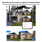 Casa si Gradina - Electrice - Smart Home - Camere de supraveghere - Camera de supraveghere tripla 4K, WIFI, 9MP, PTZ, CCTV, zoom 10x - Infinity.ro