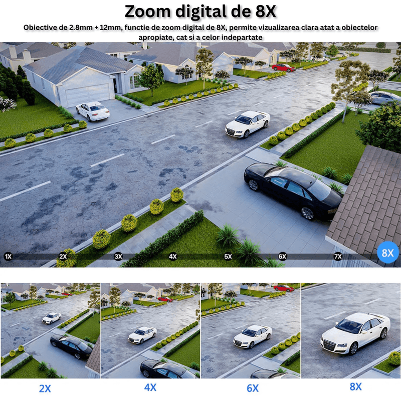 Casa si Gradina - Electrice - Smart Home - Camere de supraveghere - Camera de supraveghere tripla 4K, WIFI, 9MP, PTZ, CCTV, zoom 10x - Infinity.ro