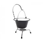 Casa si Gradina - Bucatarie si vesela - Vase pentru gatit - Oale si cratite - Set pentru servire ceaun, emailat, negru, 0.8 L, suport cromat - Infinity.ro