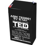 PC, gaming si accesorii - UPS-uri - Accesorii UPS-uri - Acumulator AGM VRLA 6 V 6.1 A dimensiuni 70 mm x 48 m m x h 101 mm F1 TED Battery Expert Holland TED002938 (20) - Infinity.ro