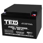 PC, gaming si accesorii - UPS-uri - Accesorii UPS-uri - Acumulator AGM VRLA 12 V 26 A dimensiuni 165 mm x 175 m m x h 126 mm M5 TED Battery Expert Holland TED003638 (1) - Infinity.ro
