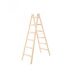 Casa si Gradina - Constructii - Scule de mana si unelte - Scari de lucru - Scara lemn, 2 tronsoane, 6 trepte, carling pentru galeata, max 150 Kg, 1.92 m, Strend Pro - Infinity.ro