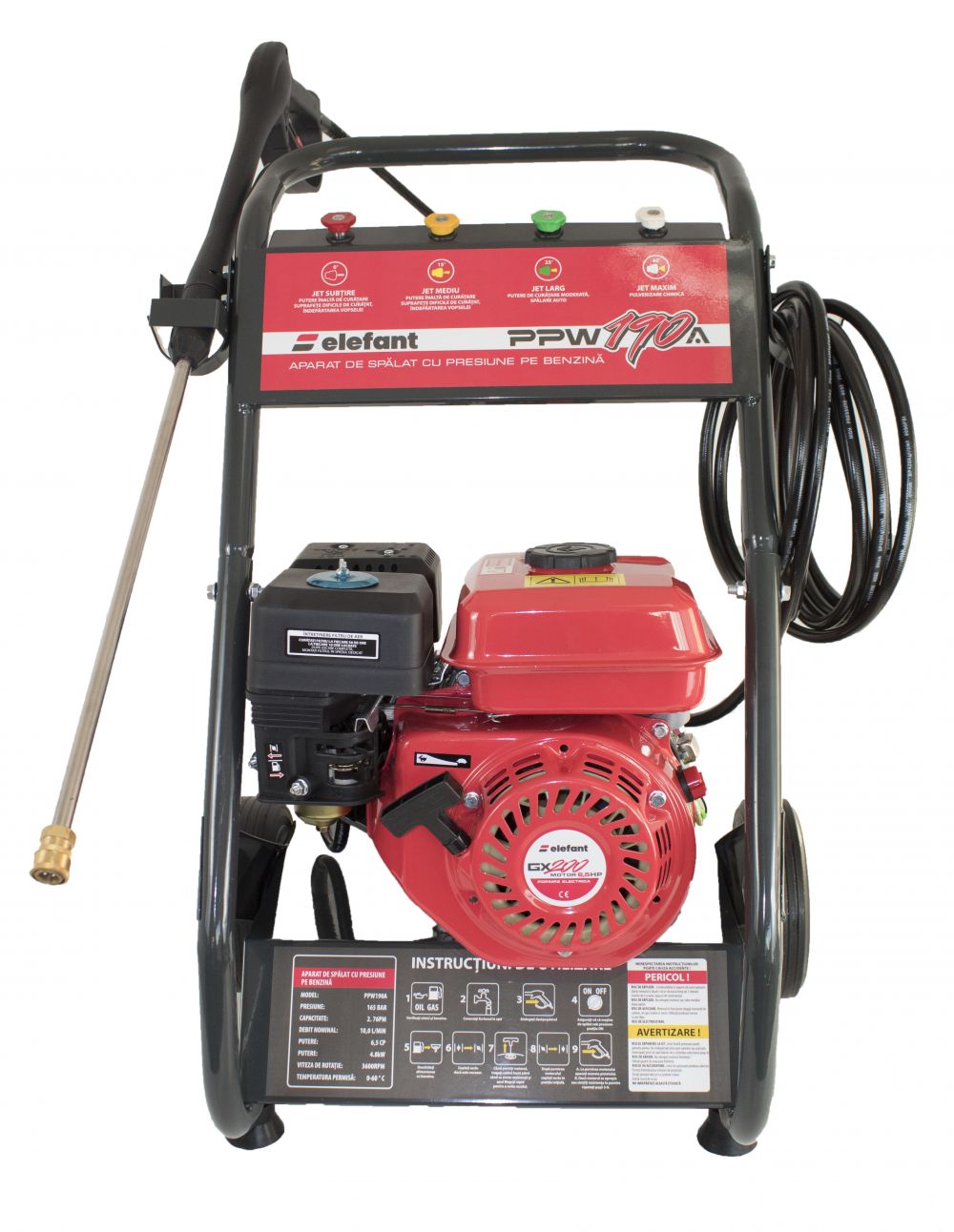 Aparat de spalat cu presiune pe benzina ELEFANT, PPW190A