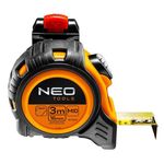 Casa si Gradina - Constructii - Scule de mana si unelte - Unelte de masurat - Ruleta autostop 3 x 16 m m, prindere la curea, Neo - Infinity.ro