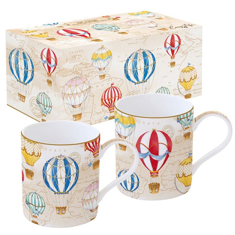 Casa si Gradina - Bucatarie si vesela - Cani si pahare - Cani si cesti - Set portelan 2 cani 350ml Air Balloons - Infinity.ro