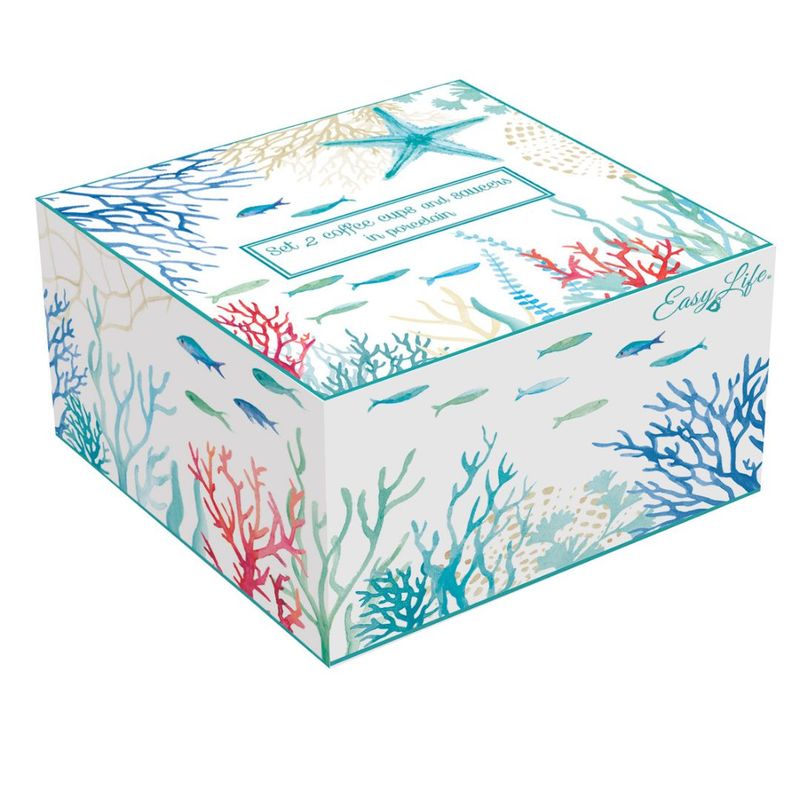 Casa si Gradina - Bucatarie si vesela - Cani si pahare - Cani si cesti - Set portelan 2 cesti si farfurii 110ml Under the sea - Infinity.ro